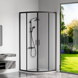 Душевой уголок Bas Cube R-80-C-B 80x80x190 черный профиль