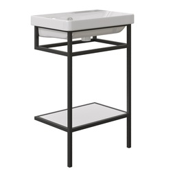 Консоль с раковиной Stworki Эстфолл 55 черный муар