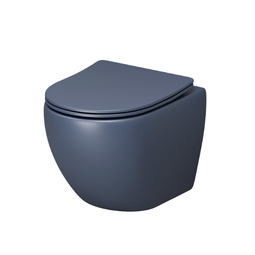 Унитаз подвесной безободковый Grossman Color GR-4455BLMS синий матовый сиденье микролифт