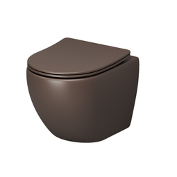 Унитаз подвесной безободковый Grossman Color GR-4455BRMS коричневый матовый сиденье микролифт