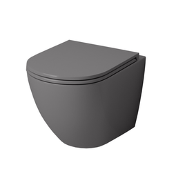 Унитаз подвесной безободковый Grossman Color GR-4455GMS серый матовый сиденье микролифт