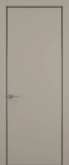 Межкомнатная дверь Hausdoors Минимализм 1 Керамик бежевый ДГ кромка матовый хром 4 стороны