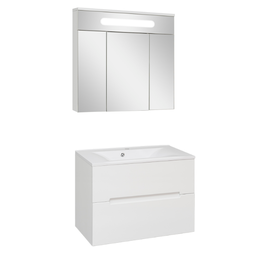 Комплект мебели для ванной Aqua de Marco Olivia 80 белый подвесной 2 ящика