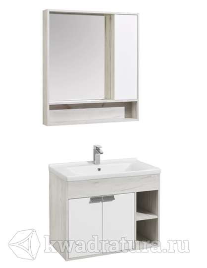 Комплект мебели для ванной Акватон Флай 80 белый/дуб крафт