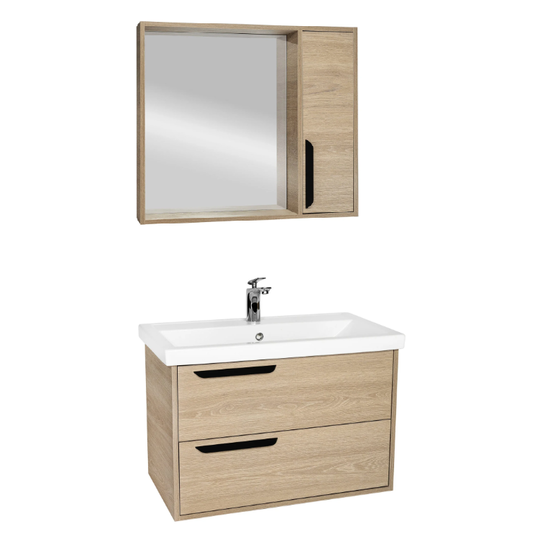 Комплект мебели для ванной Viant Кельн 80 светлое дерево подвесной