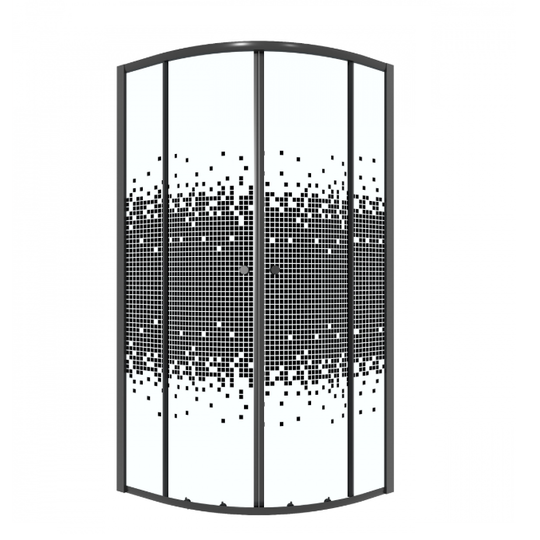 Душевой уголок Niagara Eco NG-1007-14BLACK 90x90x190 стекло с рисунком мозаика