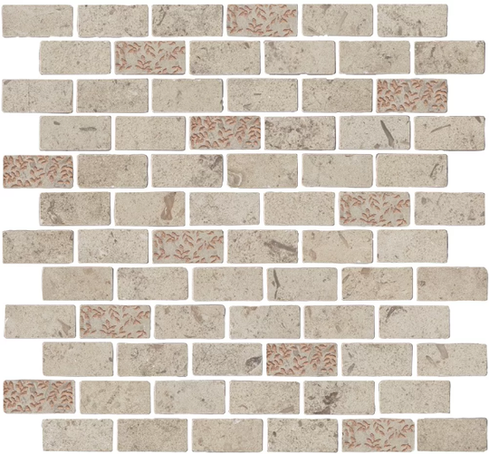 Мозаика керамогранитная Kerama Marazzi Про Лаймстоун Антика 2 мозаичный бежевый 32х30 см MBD014