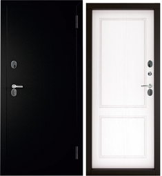 Входная дверь Промет Инфинити Термо Черный Муар/Белое дерево