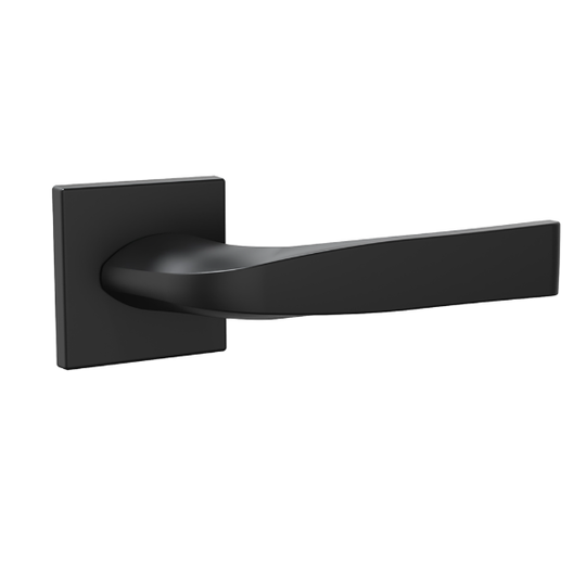 Дверная ручка на тонкой розетке Punto K.ARC.Q52.SATURN BL-24 черная