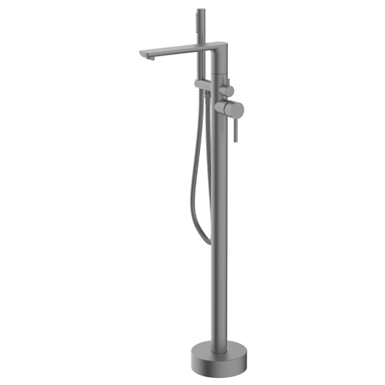 Смеситель для ванны Azario Rimini с душевой лейкой напольный графит