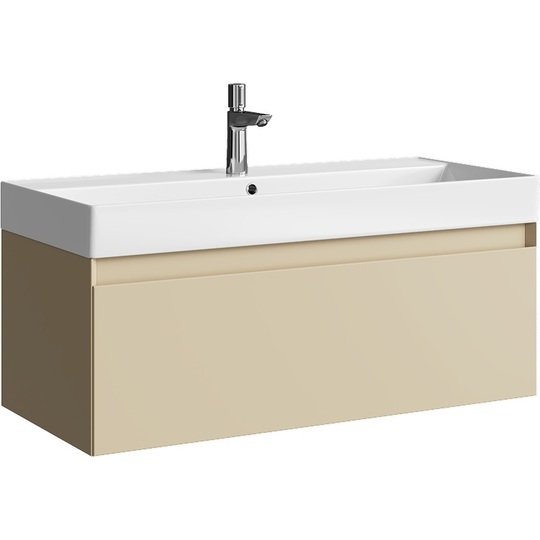 Тумба с раковиной Aqwella Geometria 100 морская дюна