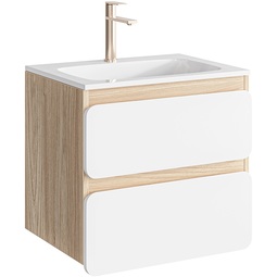 Тумба с раковиной Aqwella Vento 60 акация/белый