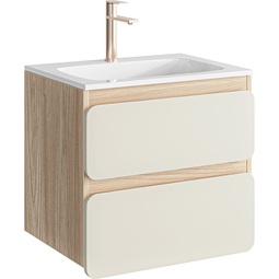 Тумба с раковиной Aqwella Vento 60 акация/морская дюна