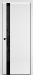 Межкомнатная дверь VFD Urban 1SV Emalex Ice стекло лакобель черное black gloss кромка алюминиевая черная 4 стороны BE