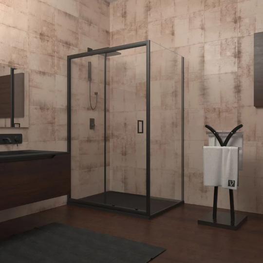 Душевой уголок Veconi RV-040B 150x100x185 черный профиль