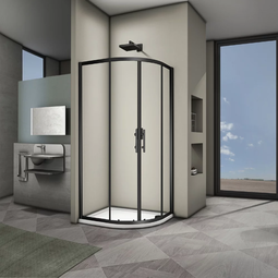 Душевой уголок Veconi RV-07B 90x90x190 черный профиль