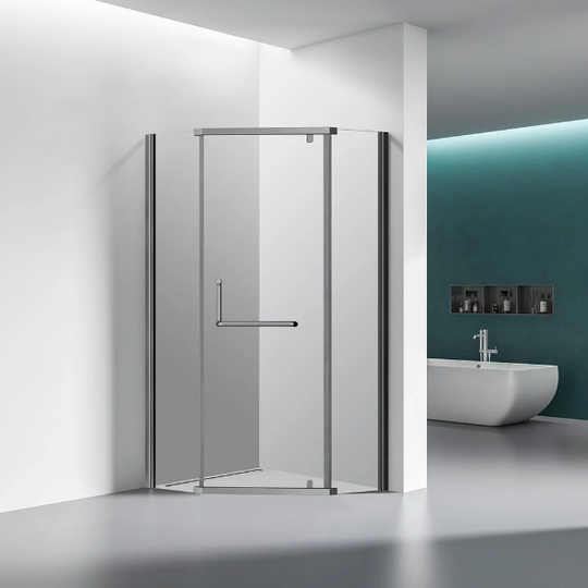 Душевой уголок Veconi RV-36GR 90x90x195 брашированный графит