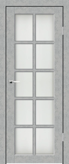 Межкомнатная дверь Synergy Верона 3 Бетон серый стекло сатин